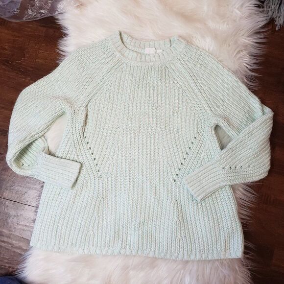 Gap cable Knit Mint cotton blend sweater XS - Picture 2 of 5